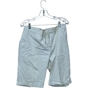 G&M Bermuda Shorts Mens Size 32 White Denim Slash Pockets Flat Front Cotton